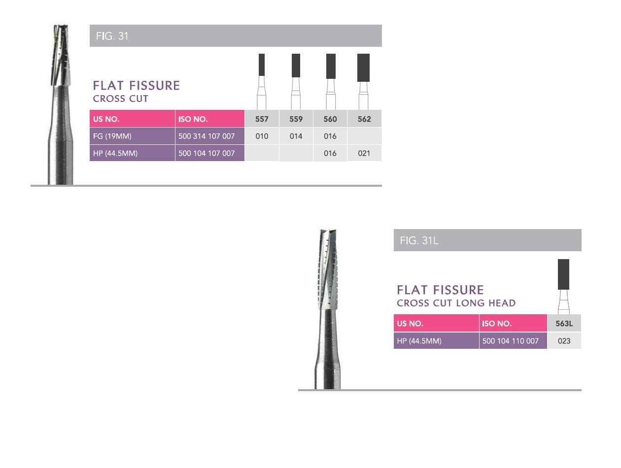 Prima Carbide Flat Fissure Cross Cut