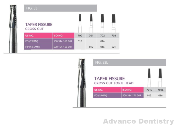 Prima Carbide Taper Fissure Cross Cut