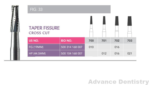 Prima Carbide Taper Fissure Cross Cut - Image 3