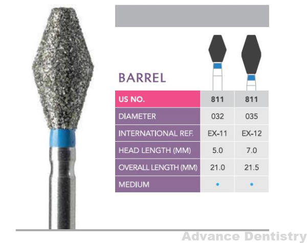 Prima Diamond Burs Barrel