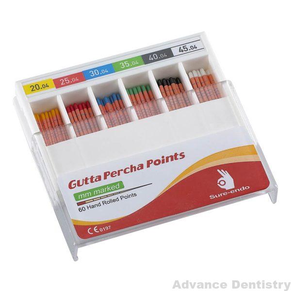 Gutta Percha Points 4% Taper – mm Marked – Color Coded – Slide Box