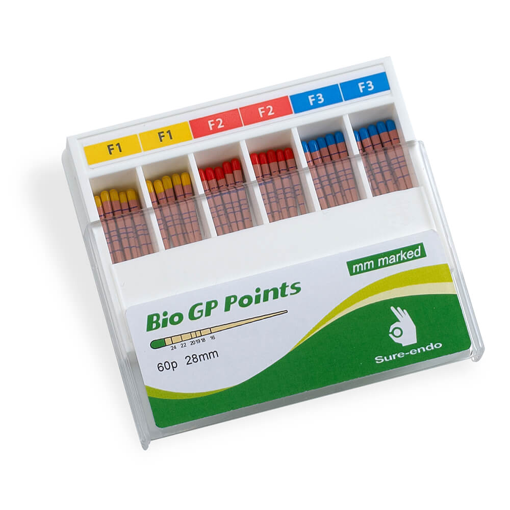 Bioceramic Gutta Percha Points – Protaper Gold – mm Marked – Color Coded – Slide Box