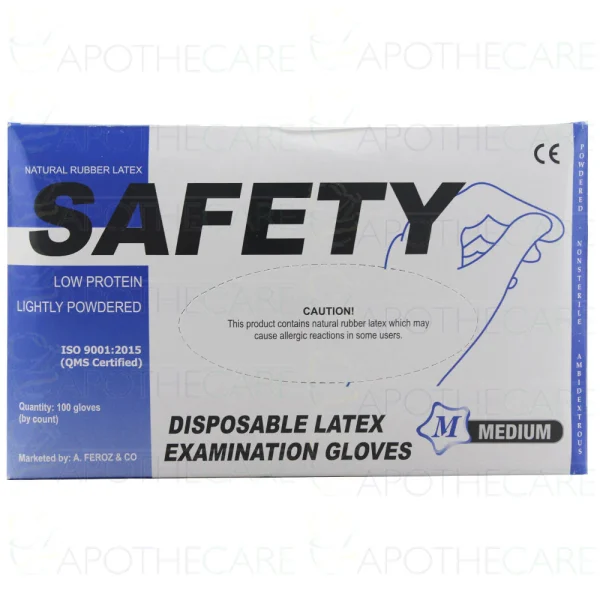 Safety Disposable Latex Examination Gloves Medium